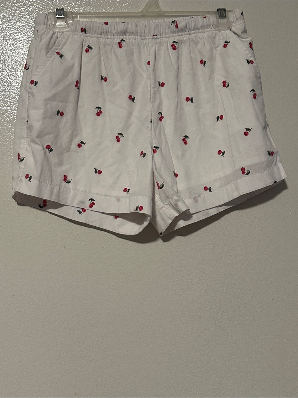 abercrombie kids White Cherry-Print Elastic-Waist Shorts